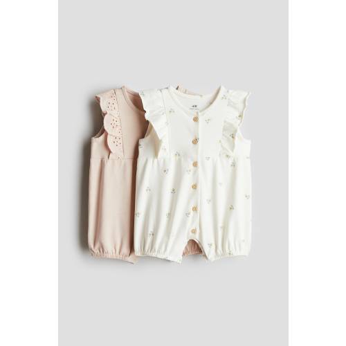 2-PACK RUFFLE-TRIMMED ROMPER SUITS