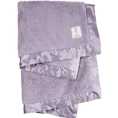 Little Giraffe Baby Blanket - Chenille Soft Blanket with Satin Trim - Baby Stroller Blanket - Newborn Baby Essentials & Gifts - 29" x 35" - Lavender