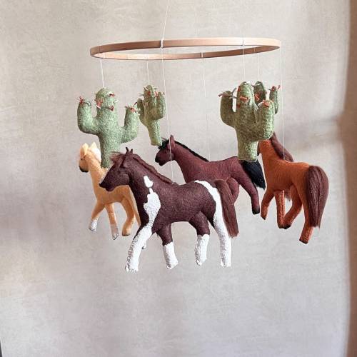 Custom order for Rhonda Mixon Horses  Baby mobile  Crib mobile horses  Nursery decor  Gift for baby  Crib mobile girl