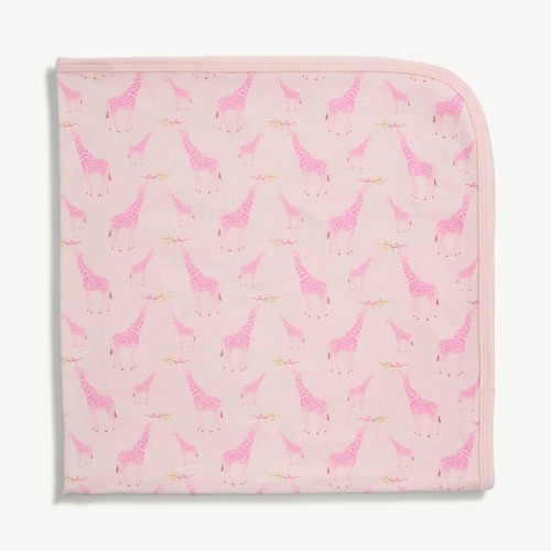 pink jolie giraffe organic cotton soothing swaddle blanket – Magnetic Me