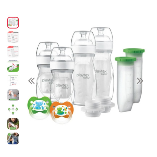 Playtex Baby Nurser DELUXE Gift Set with Drop In liners and Silicone Pods