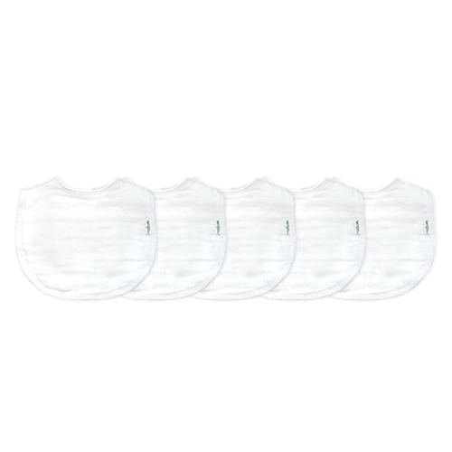 Green Sprouts Muslin Bibs, White