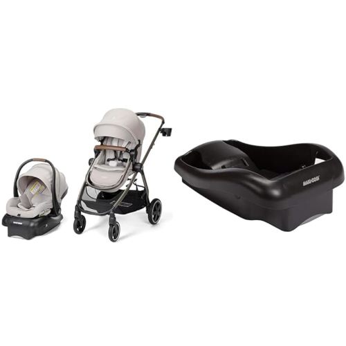 Maxi-Cosi Zelia™² Luxe 5-in-1 Modular Travel System, New Hope Tan & Mico 30 Stand-Alone Additional Infant Car Seat Base, Black, One Size - Travel System + Car Seat Base