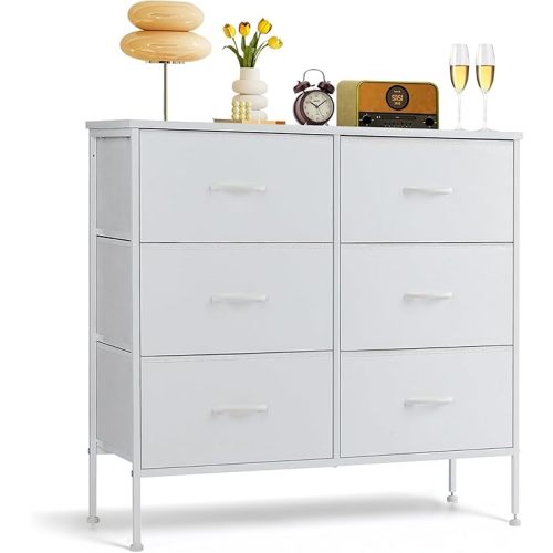 6-Drawer Dresser for Bedroom, White