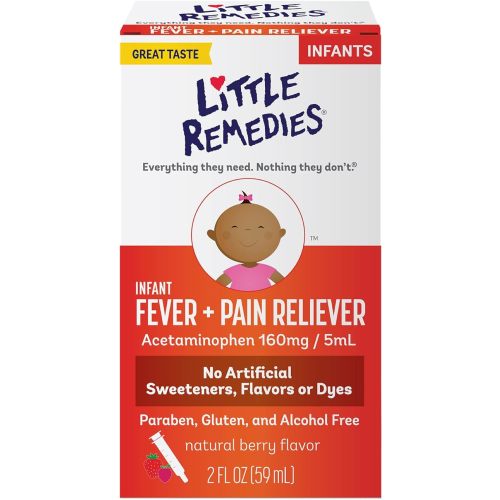 Little Remedies Baby Medicine, Infant Fever and Pain Relief with Acetaminophen, Berry Flavor, 2 Fl Oz