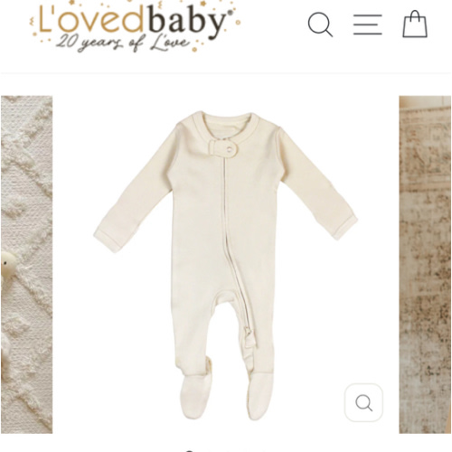 Organic 2-Way Zipper Footie in Buttercream