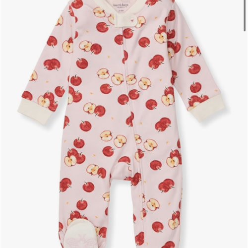 Burt's Bees Baby Baby Girls' 100% Organic Cotton Zip Front One-Piece Sleep & Play Loose Fit Pajamas