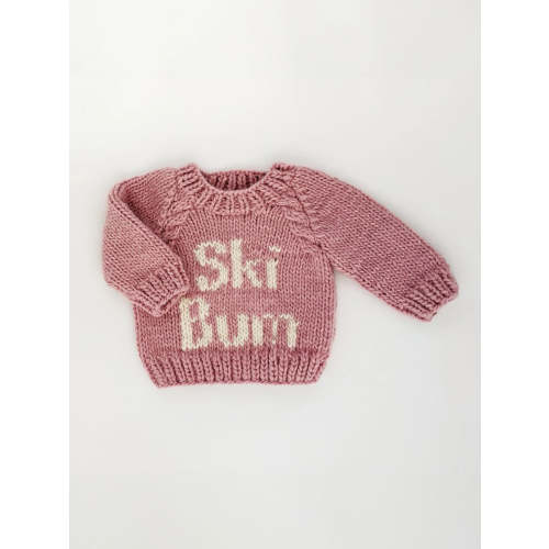 Ski Bum Crew Neck Knit Sweater, Rosy