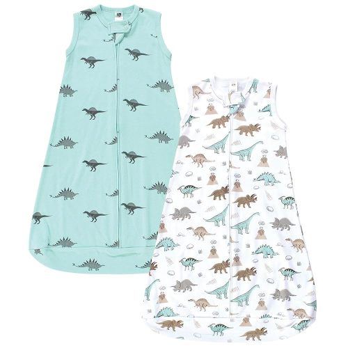 Hudson Baby Unisex Baby Cotton Wearable Sleeping Bag, Sack, Blanket, Dino Blast Sleeveless, 0-3 Months