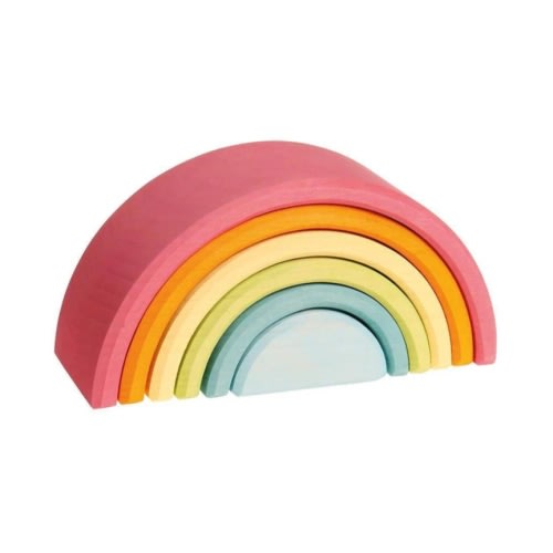 Grimm's Pastel Wooden Rainbow Tunnel