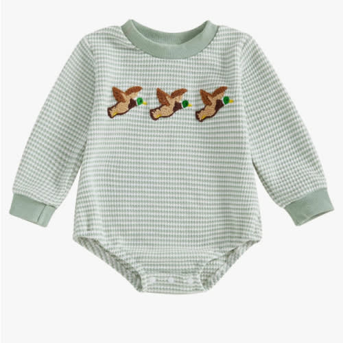 VISGOGO Unisex Baby Boy Girl Romper Waffle Newborn Infant Onesie Clothes Long Sleeve Bubble Oversized Romper Bodysuit Top