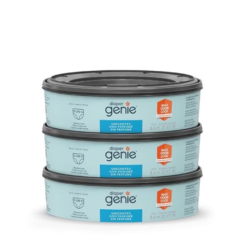 Diaper Genie Bags Refills 270 Count (Pack of 3) with Max Odor Lock | Holds Up to 810 Newborn Diapers