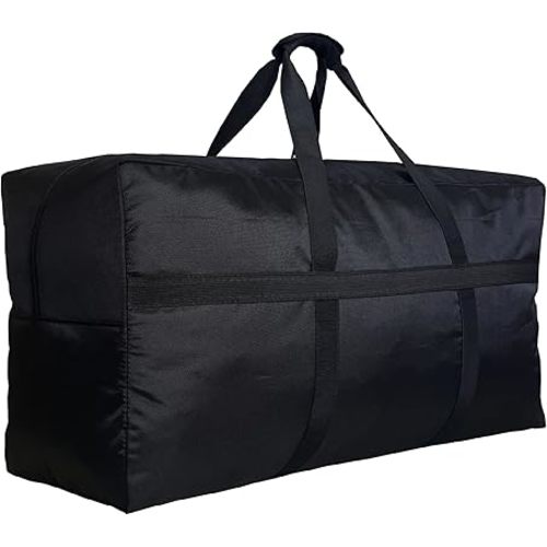 Extra Large Duffle Bag for Travel, Big Foldable Storage Bag - Black