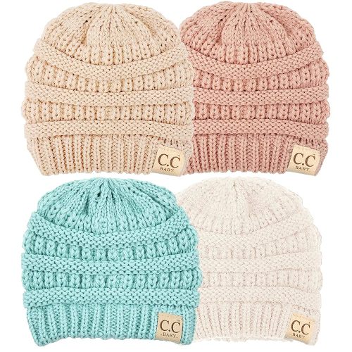 Funky Junque Baby Beanie - Soft Knit Winter Skull Cap - Cozy Warm Hat for Infants & Toddlers