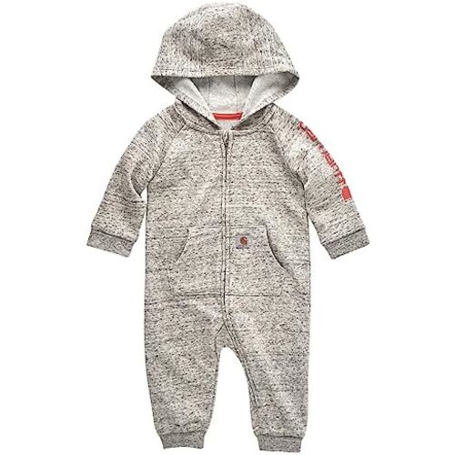 Carhartt Kid's CM9758 Long-Sleeve Quilted Jersey Zip Front Hooded Coverall - Gi
