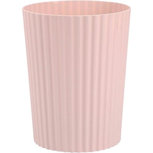JiatuA Small Trash Can Plastic Wastebasket Round Garbage Container Bin for Bathroom, Kitchen, Bedroom, Home Office, College Dorm, Pink