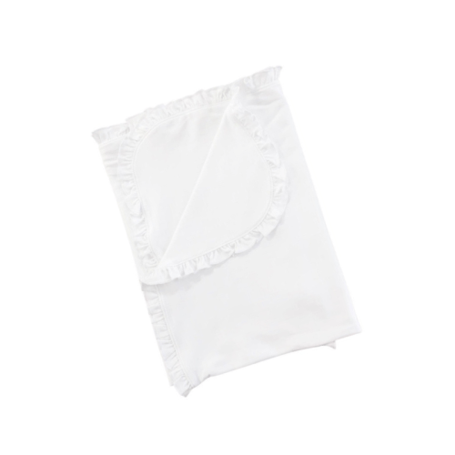 Baby Girl Classic White Ruffle Blanket