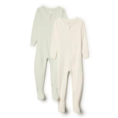 Amazon Essentials x Sofia Grainge Unisex Toddlers and Babies' Snug-Fit Cotton Footed Pajamas, Pack of 2
