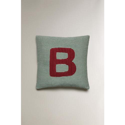 CHILDREN'S EMBROIDERED LETTER B THROW PILLOW
