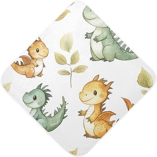 Cartoon Dragon Baby Towel, Ultra Soft Absorbent Cotton Baby Hooded Bath Towel for Newborn Baby Boy Girl, Toddler, Infant Registry Gift - 30 x 30 Inch