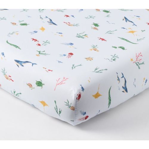 Under The Sea Organic Crib Fitted Sheet