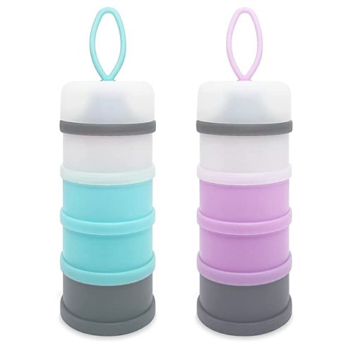 2Packs Portable Milk Powder Container with Spoon Snack Travel Outdoor for Travel, Size: One size, Pink