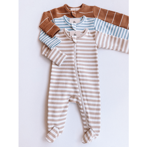ribbed stripe footie