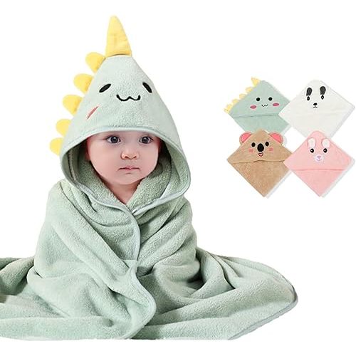 4Pcs Baby Hooded Towel,31 * 31 in Toddler Bath Towels for Newborn Babies,Toallas de Baño para Bebe,Organic Infant Kids Boy Essentials 1-3