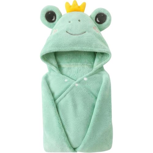 Toddler Hooded Bath Towel 27.5" X 55" Baby Towels with Hood Frog Soft Absorbent Toddler Towel Poncho Baby Hooded Blanket for Boys Girls