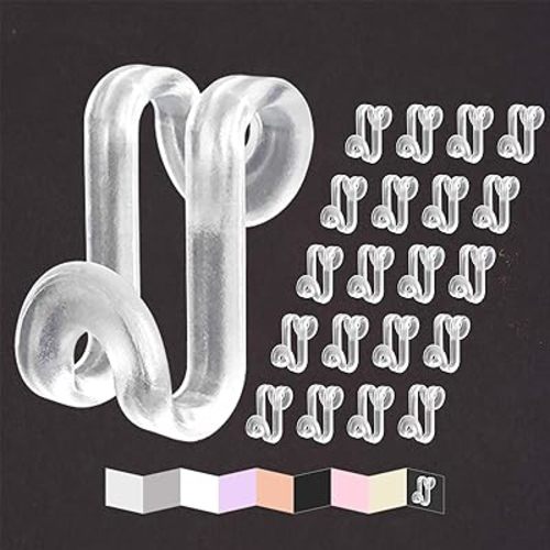 Clothes Hanger Connector Hooks, Outfit Hangers, Hanger Extender Clips, Cascading Hanger Hooks, Velvet Huggable Hangers Accessory, Heavy Duty Space Saving for Closet 60 Pcs (Clear)