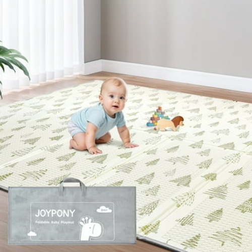 Joypony Extra Large 79x71 Inch Foldable Baby Play Mat , Waterproof & Anti-Slip with Travel Bag