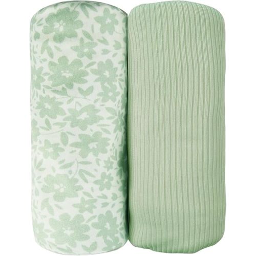 lasoftan Jersey Swaddle Blanket, Ultra Soft Stretchy Receiving Blanket, Newborn Swaddle Wrap for Boys & Girls, 40 x 30 inches, 2 Pcs
