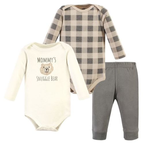 Hudson Baby Long-sleeve Bodysuits And Pants, Snuggle Bear, 6-9 Months