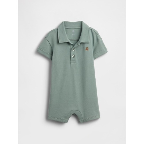 Baby Colorblock Pique Polo Shorty One-Piece