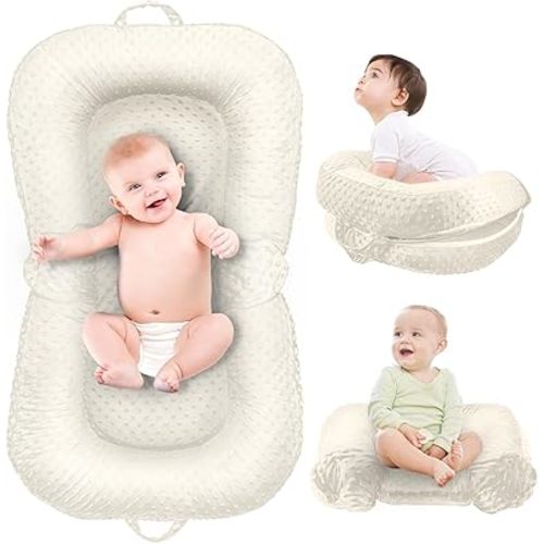 Baby Lounger - 3-in-1 Infant Lounger for Newborn 0-24 Months, Breathable & Soft Baby Nest Cover Bed for Baby, Portable Newborn Lounger for Home and Travel, Babies Essentials Gifts
