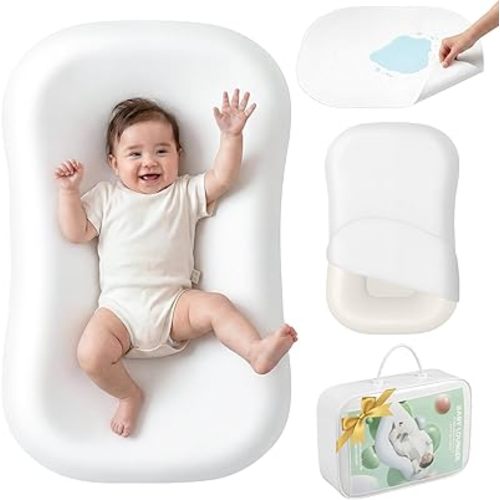 UMEIJA Baby Lounger for Newborn, Breathable Infant Lounger with Removable Cotton Cover & Waterproof Pad, Portable Baby Nest for Home Daily Use, Travel Essential for Baby, Suitable for 0-24 Months