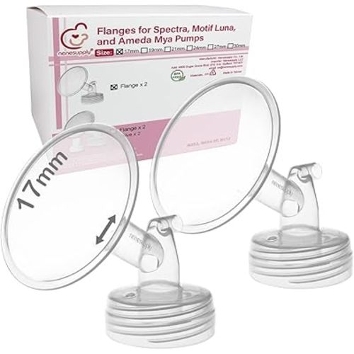 Nenesupply 2pc 17mm Flanges Compatible with Spectra S1 Spectra S2 Synergy Gold Breastpumps Replacement to Spectra Pump Parts and Spectra Flange Replace Spectra S2 Parts and Spectra 17mm