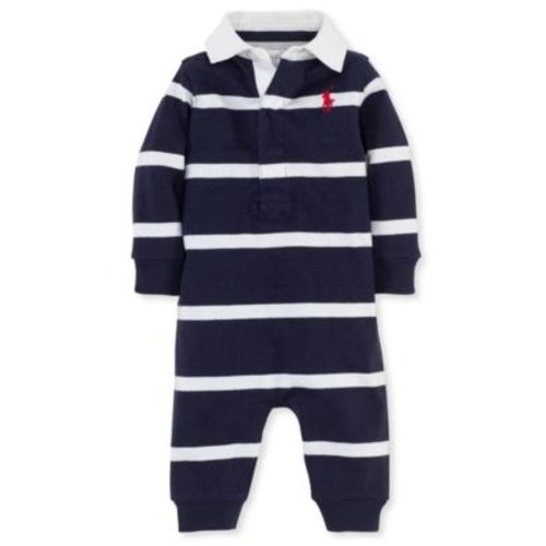 Baby Boys Striped Rugby Cotton Coverall