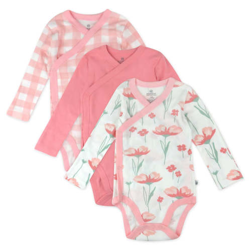 3-Pack Organic Cotton Long Sleeve Side-Snap Bodysuits | Honest Baby Clothing