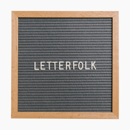 Letterfolk Poet Letterboard - Grey Felt/Oakl Frame, 10" x 10"