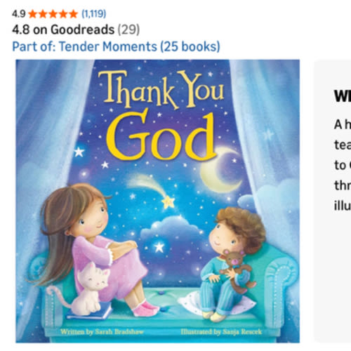 Thank You, God – A Sweet Gratitude Board Book for Babies & Toddlers Ages 0 and up | Faith-Based Rhyming Story with Gentle Illustrations (Tender Moments Series)