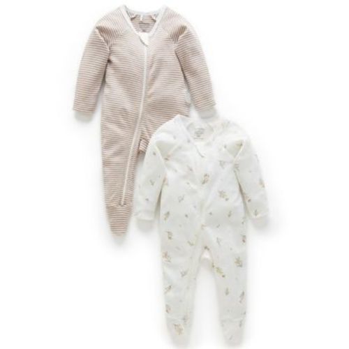 Unisex 2 Pack Zip Footie - Baby
