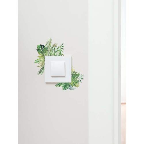 1pc Leaf Pattern Switch Outlet Wall Sticker
