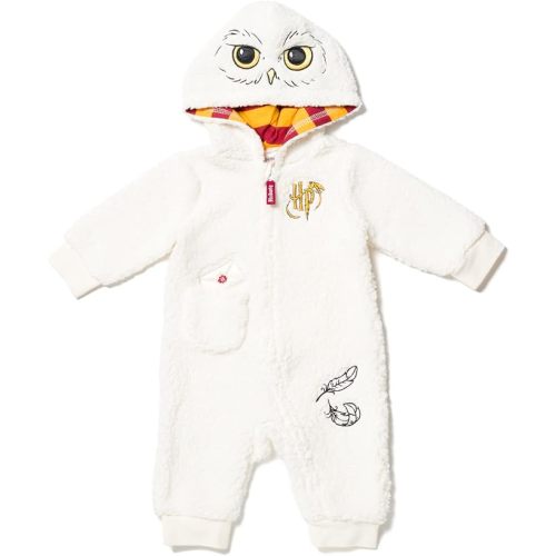 Harry Potter Hedwig Owl Baby Zip Up Costume Coverall Newborn to Infant - 0-3 Months - White