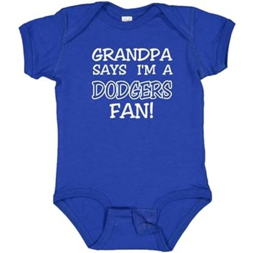 Grandpa Says I am a Dodgers Fan Baby Bodysuit