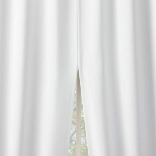 2pc 52"x63" Sun Zero Blackout Aria Magnetic Closure Back Tab Curtain Panel Pair White