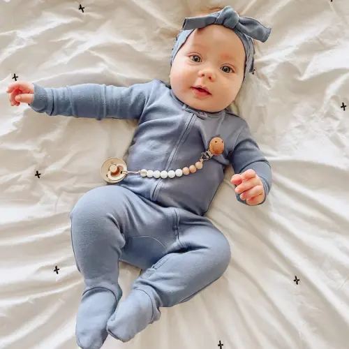 Slate | Organic Zipper Footie – L'ovedbaby