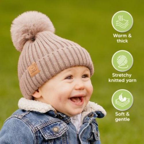 2pk Baby Hats, Baby Beanies, Newborn Hats for Baby Girls, Boys, Baby Winter Hat, 6-36 Months Infant Hat