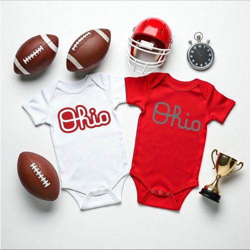 OH-IO Baby Onesie®, Cute Ohio Pride Outfit Ohio State, "The Shoe" Baby Onesie®, Ohio State Baby Onesie®, Future Buckeye, OSU Baby Gift