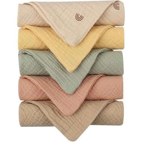 Baby Muslin Wash Cloth, 5 Pieces